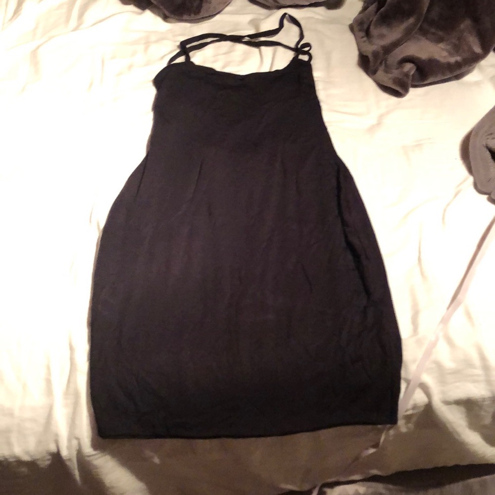 Black Mini dress open back
